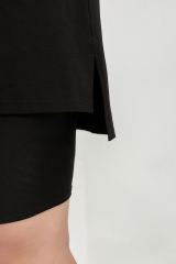 Футболка oversize из трикотажа с принтом, черная