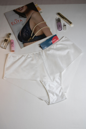 Трусы эластичные средней посадки, белые